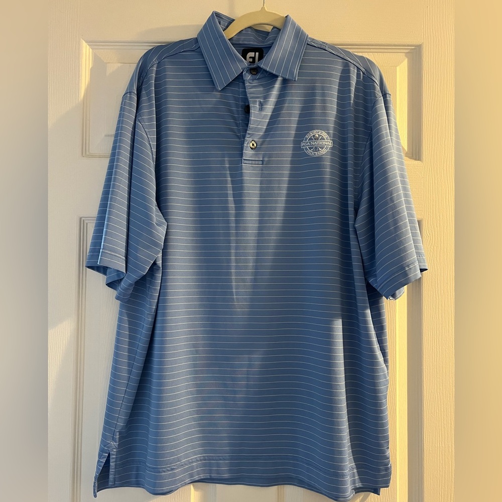Men’s FootJoy Blue Striped Polo Shirt M